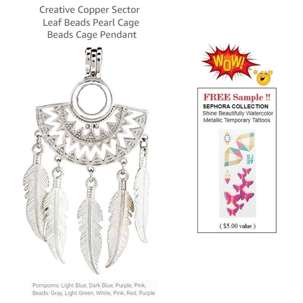 Copper Sector Leaf beads pearl cage necklace